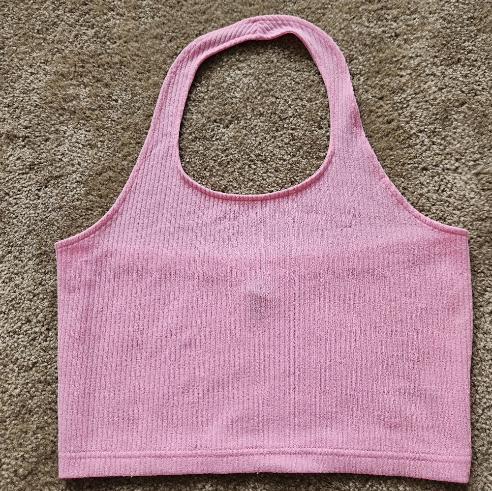 H&M Pink Textured Halter Top
